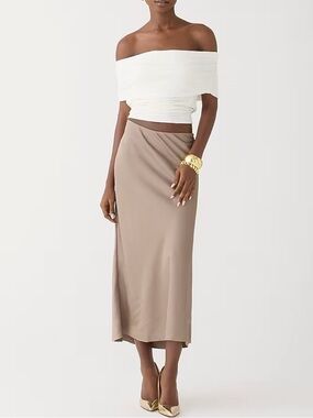 J. Crew satin slip skirt